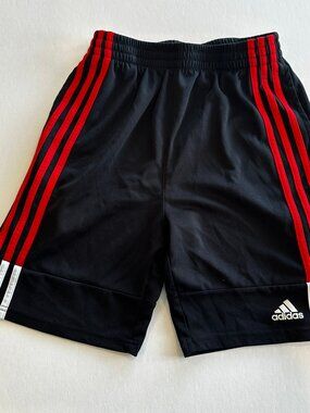 Adidas Boys Large Black Red Athletic Shorts